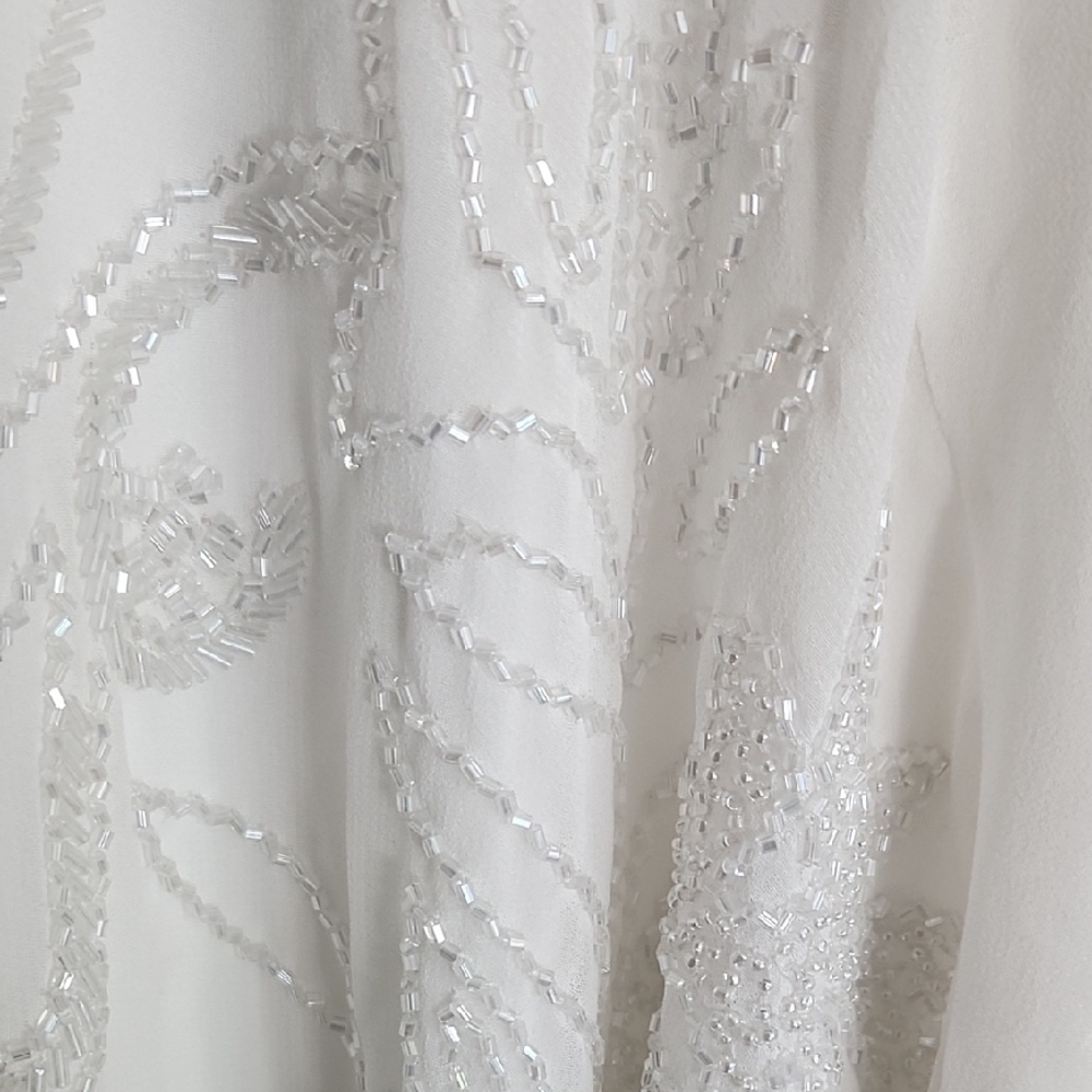 Zara White Dress with Silver Embroidery - Picture 8 of 10